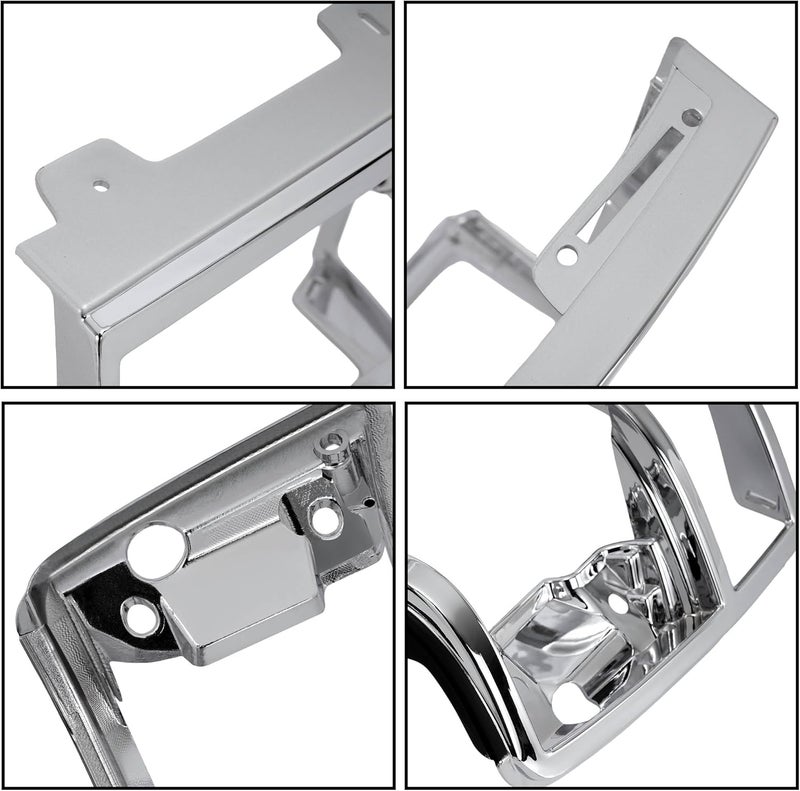 ALMULOO Pair Headlight Bezel Door Compatible with 1989-1994 Ford Bronco II/Explorer/Ranger GT/S Plus/S Plus Replacement for FO2513111 FO2512156 Chrome+Painted Silvery Left&Right - Image 5
